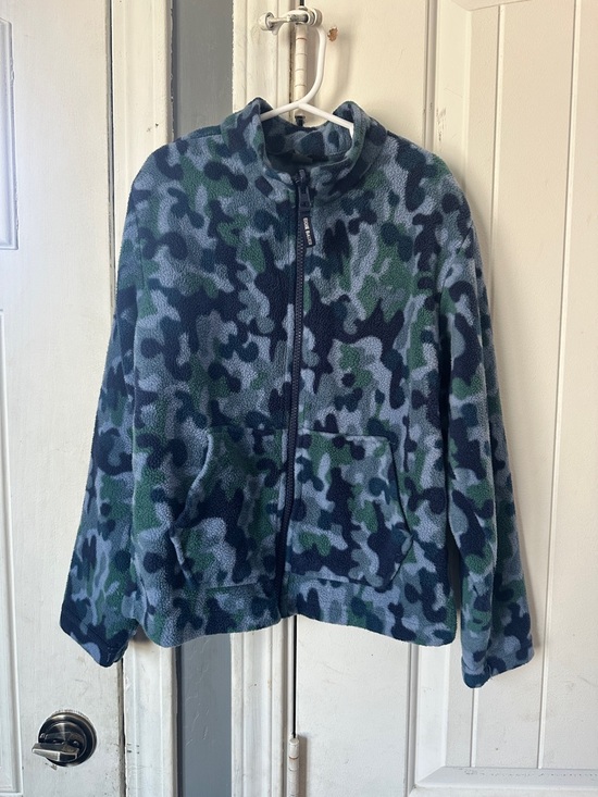 Eddie Bauer Other - Eddie Bauer Kids Full-Zip Fleece Jacket Blue Green Camo Print S (7/8)
